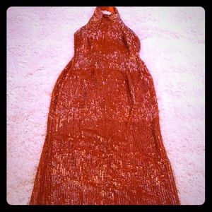 Vintage Beaded Halter Dress